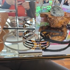 J. Crew Tortoiseshell and Black Slim Headbands